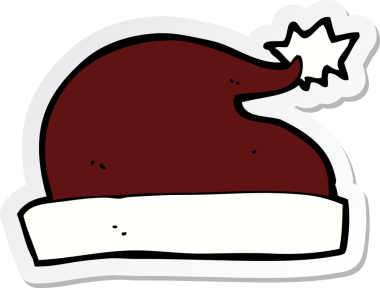 Bir insan tarafından çizilmiş bir Noel Baba şapkasının çıkartması.