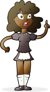 Bir insan tarafından çizilmiş endişeli bir hizmetçi.