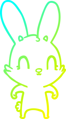 Bir insan tarafından çizilmiş şirin bir çizgi film tavşanı çizimi.