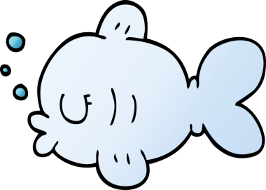 Bir insan tarafından çizilmiş karalama balığı.