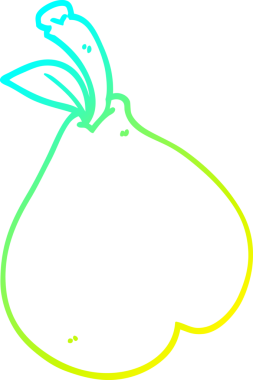 Bir insan tarafından çizilmiş sağlıklı bir armut çizgi çizimi.