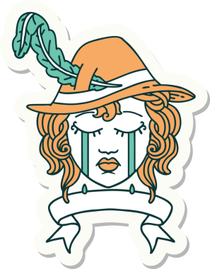 Ağlayan bir insan şairin çıkartması. Bir insan tarafından çizilmiş pankartıyla.