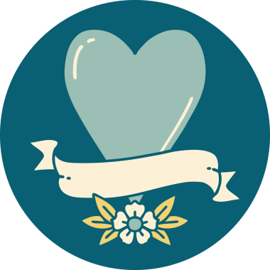 Bir insan tarafından çizilmiş kalp ve bayrağın ikonik dövme şekli