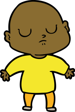 bir insan tarafından çizilmiş kel bir adam.