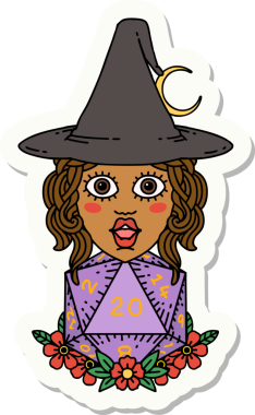 Bir insan tarafından çizilmiş doğal yirmi zarlı bir cadının çıkartması.