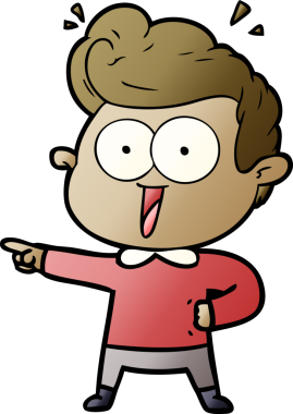 Bir insan tarafından çizilmiş heyecanlı bir çizgi film.