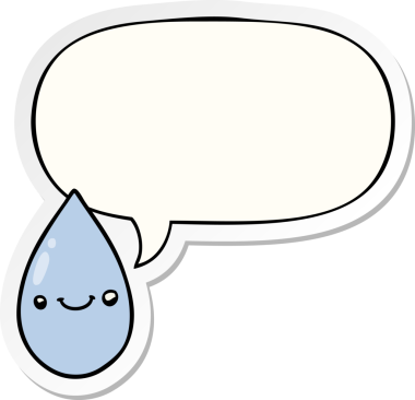 bir insan tarafından çizilmiş baloncuk çıkartmalı tatlı yağmur damlası.