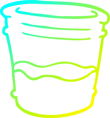 Bir insan tarafından çizilmiş bir bardak bardağın soğuk gradyan çizgisi.