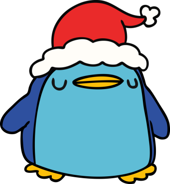 Bir insan tarafından çizilmiş kawaii pengueninin el çizimi karikatürü