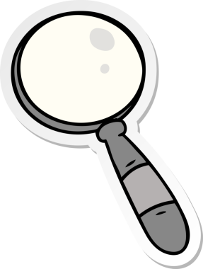 İnsan eliyle çizilmiş bir büyüteç karalaması.