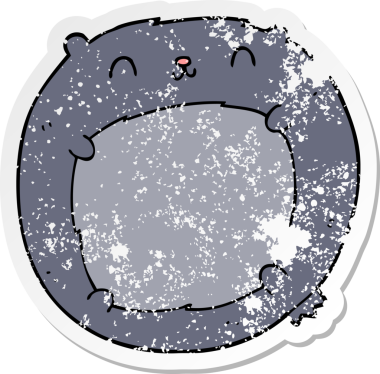 Bir insan tarafından çizilmiş karikatür ayısının sıkıntılı çıkartması.