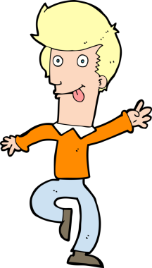 Bir insan tarafından çizilmiş karikatür adam.