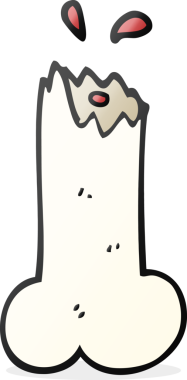 Bir insan tarafından çizilmiş serbest çizilmiş kırık bir kemik.