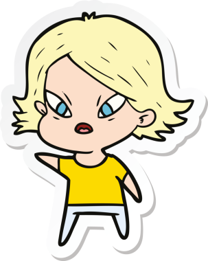 Bir insan tarafından çizilmiş bir karikatür çıkartması.