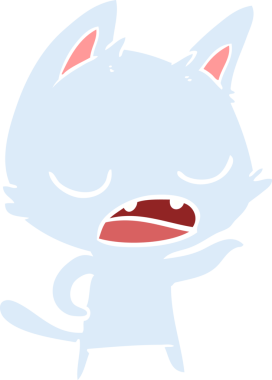 Konuşan kedi düz renkli çizgi film Bir insan tarafından çizildi