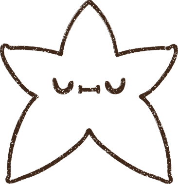 Bir insan tarafından çizilmiş sevimli yıldız kömürü.