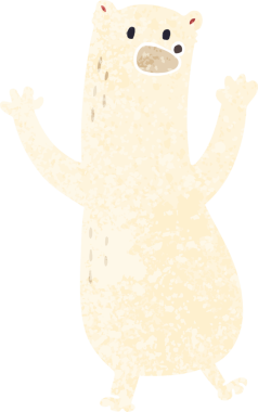 Bir insan tarafından çizilmiş garip bir karikatür kutup ayısı.