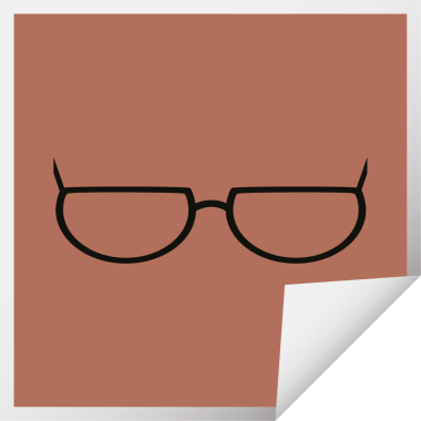 Bir insan tarafından çizilmiş grafik vektör illüstrasyon kare etiketi