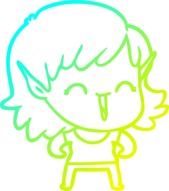 Bir insan tarafından çizilmiş soğuk gradyan çizgi çizimi.