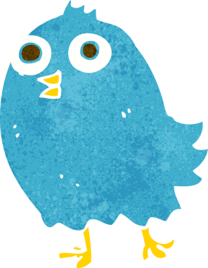 bir insan tarafından çizilmiş mutlu bir kuş.