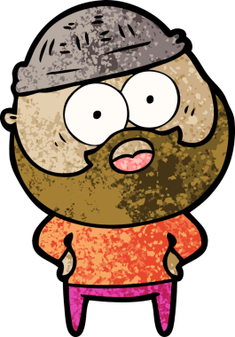 Bir insan tarafından çizilmiş sakallı bir adam.