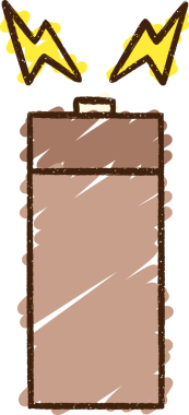 Bir insan tarafından çizilmiş pil tebeşiri.