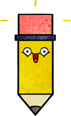 Bir insan tarafından çizilmiş bir kalemin retro grunge doku karikatürü