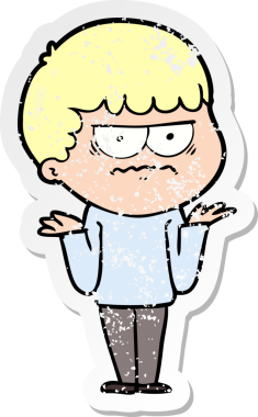 Bir insan tarafından çizilmiş kızgın bir adamın sıkıntılı çıkartması.