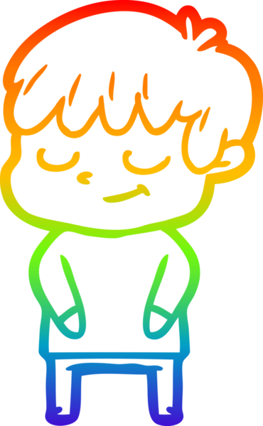 gökkuşağı gradyan çizgi çizimi bir insan tarafından çizilmiş mutlu bir çocuk