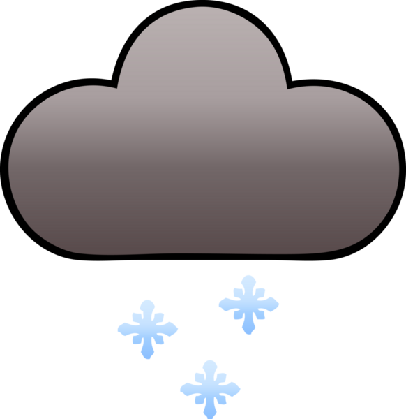 Bir insan tarafından çizilen kar bulutunun gölgeli karikatürü