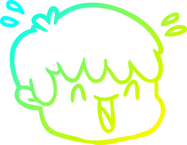 Bir insan tarafından çizilmiş bir çizgi film erkek yüzü çizimi.