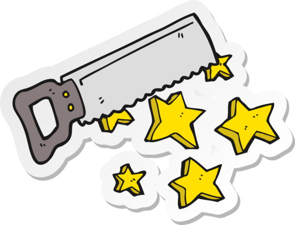 Bir insan tarafından çizilmiş bir karikatür çıkartması.