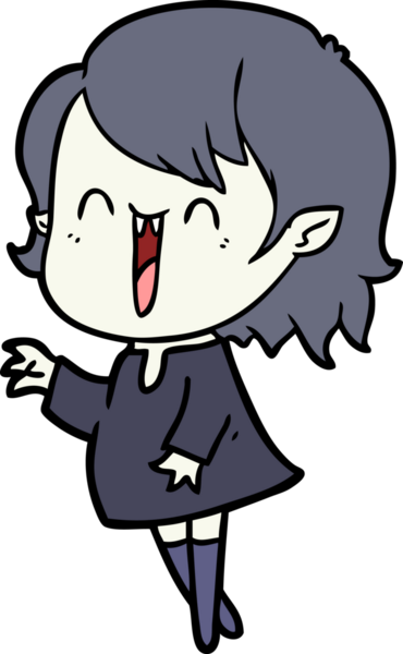 Bir insan tarafından çizilmiş mutlu vampir kız çizgi filmi.