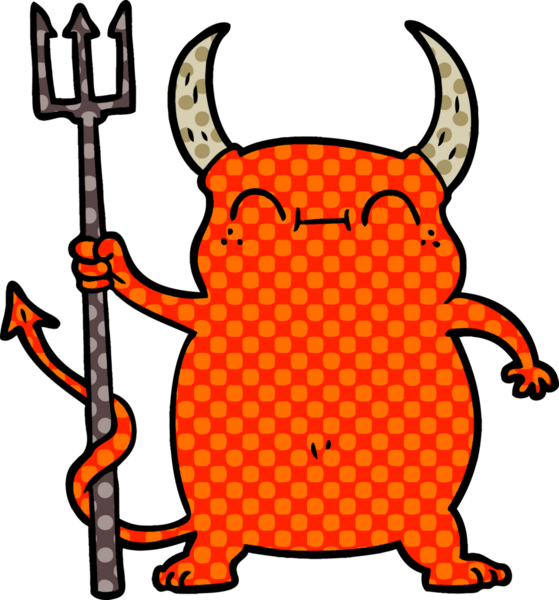 Bir insan tarafından çizilmiş küçük şeytan.