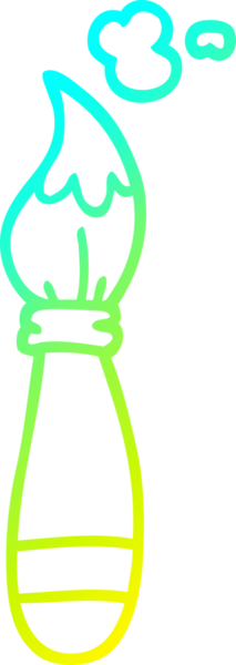 Bir insan tarafından çizilmiş bir karikatür fırçasının soğuk gradyan çizimi