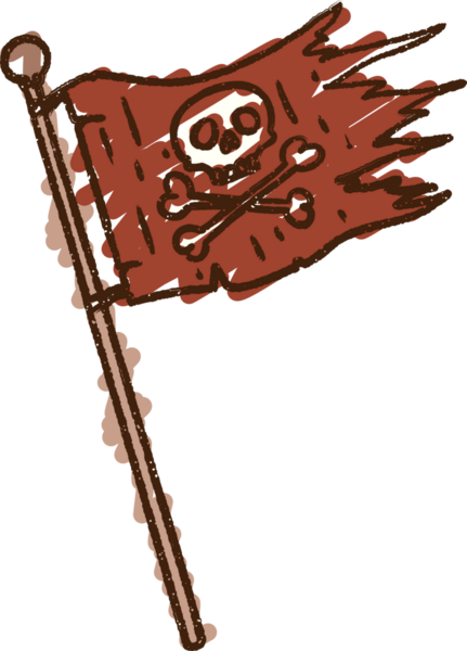 Bir insan tarafından çizilmiş Korsan Bayrağı Tebeşiri