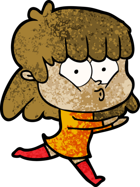 Bir insan tarafından çizilmiş ıslık çalan kız.