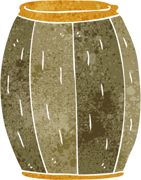 Bir insan tarafından çizilmiş bira fıçısı.