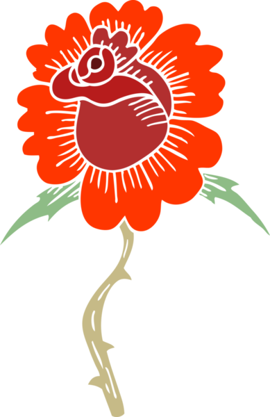 Bir insan tarafından çizilmiş karalama gül dövmesi sembolü