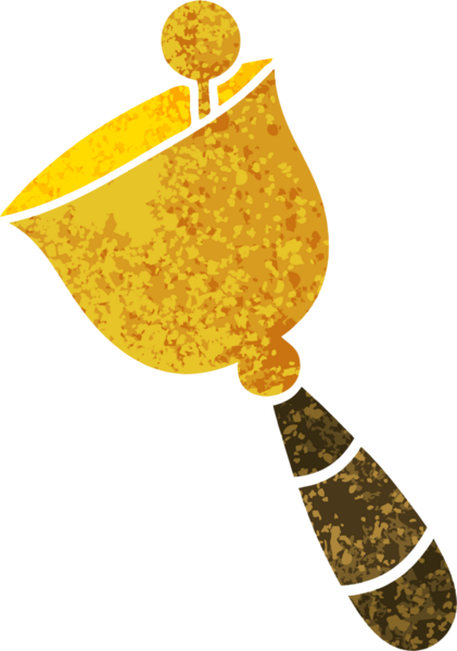 Bir insan tarafından çizilmiş bir çanın retro çizim tarzı karikatürü.