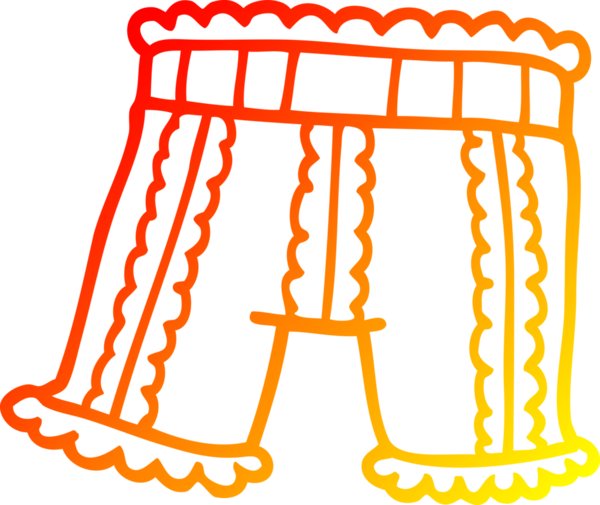 Bir insan tarafından çizilmiş çizgi film iç çamaşırının sıcak gradyanı.