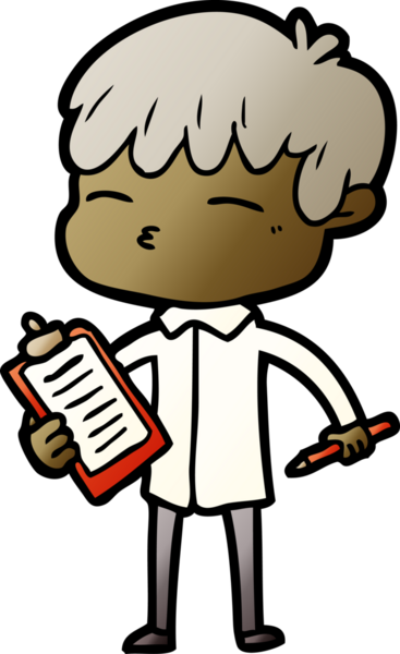 Bir insan tarafından çizilmiş meraklı bir çocuk.