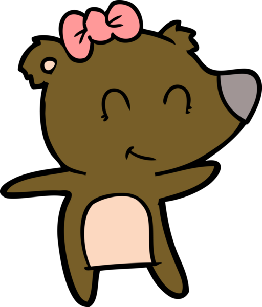 Bir insan tarafından çizilmiş dişi ayı çizgi filmi.