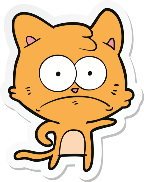 Bir insan tarafından çizilmiş karikatür asabi kedinin çıkartması.