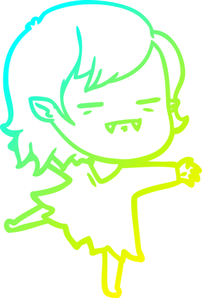 Soğuk gradyan çizgisi, bir insan tarafından çizilen ölümsüz vampir kızın çizimi.