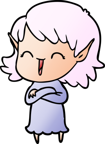 Bir insan tarafından çizilmiş bir elf kızı.