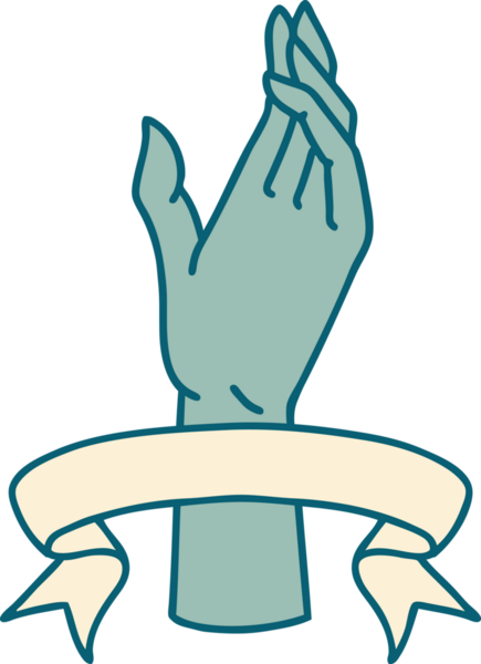 Bir insan tarafından çizilmiş geleneksel dövmeli bir el.