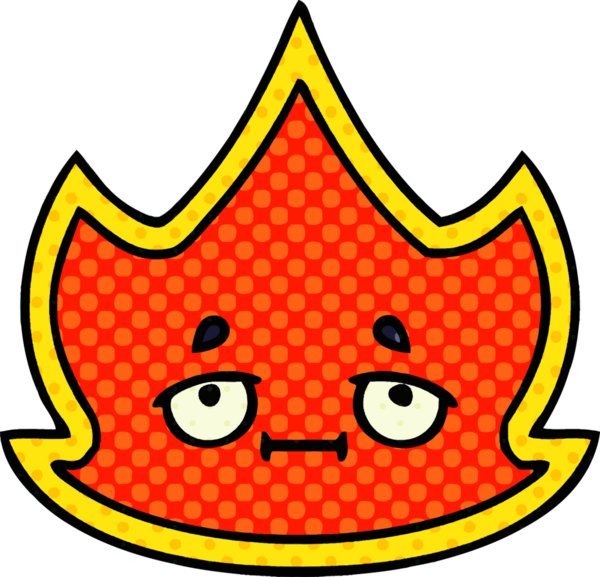 Bir insan tarafından çizilmiş çizgi roman tarzı bir ateş.