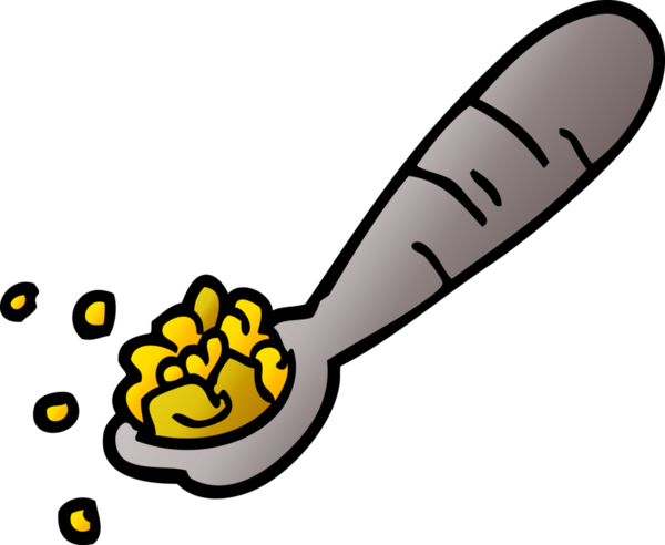 Bir insan tarafından çizilmiş mısır gevreği kaşığı.