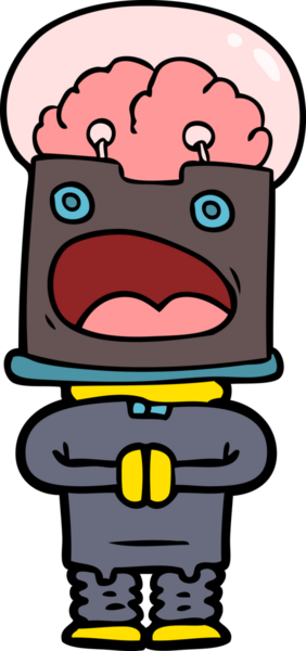 Bir insan tarafından çizilmiş çizgi film robotu